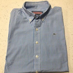 Vineyard Vines Boys Plaid Oxford Size Large 16-18